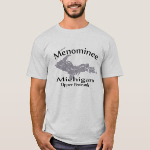Menominee Michigan Map Design T-shirt