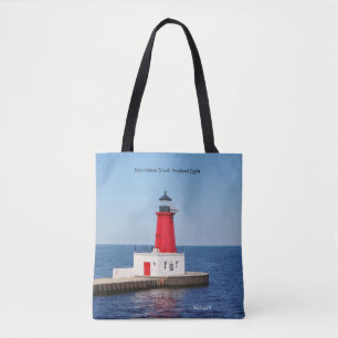 Menominee North Pierhead Light all over tote bag