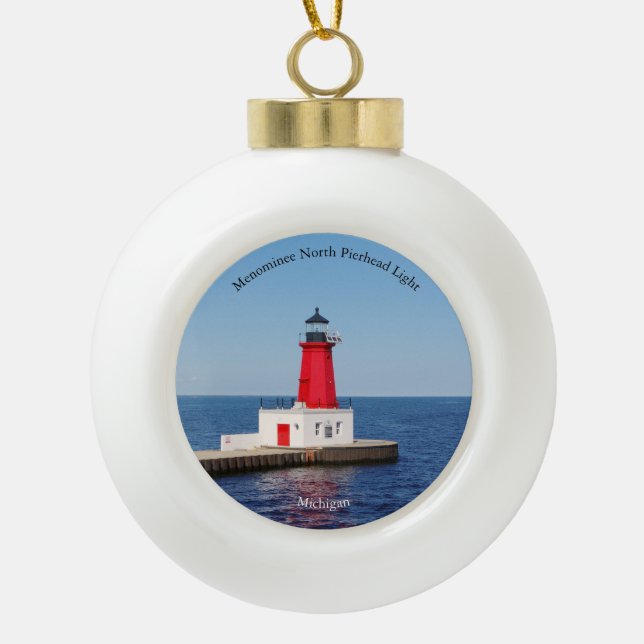 Menominee North Pierhead Light ornament (Front)