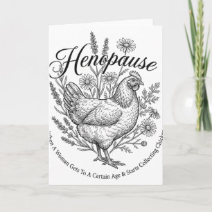 Menopause Funny Henopause Floral Chicken  Card