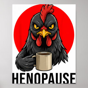 Menopause Funny Henopause Retro Vintage Black Chic Poster