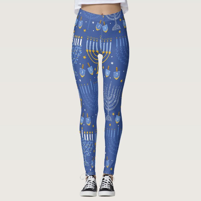 Menorah and Dreidel Leggings (Front)