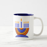 Menorah and Dreidels Hanukkah Gift Two-Tone Coffee Mug<br><div class="desc">Happy Hanukkah. Menorah and Dreidels design Hanukkah Gift Mugs. Matching cards, party invitations and gifts available in the Jewish Holidays | Hanukkah Category of our store.</div>