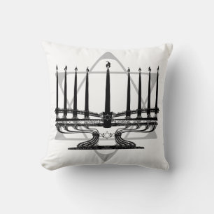 Menorah and Star Cushion