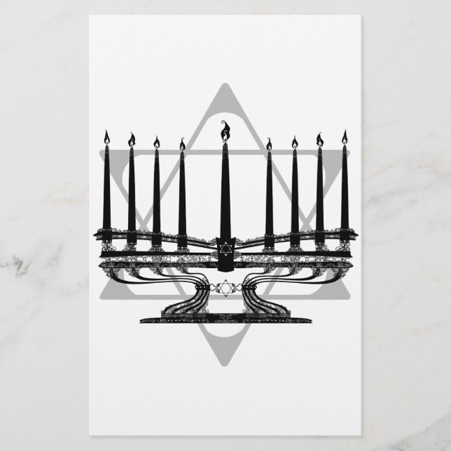 Menorah and Star I Stationery (Front)