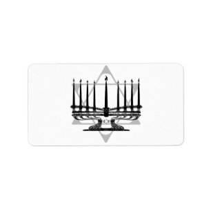 Menorah and Star Label