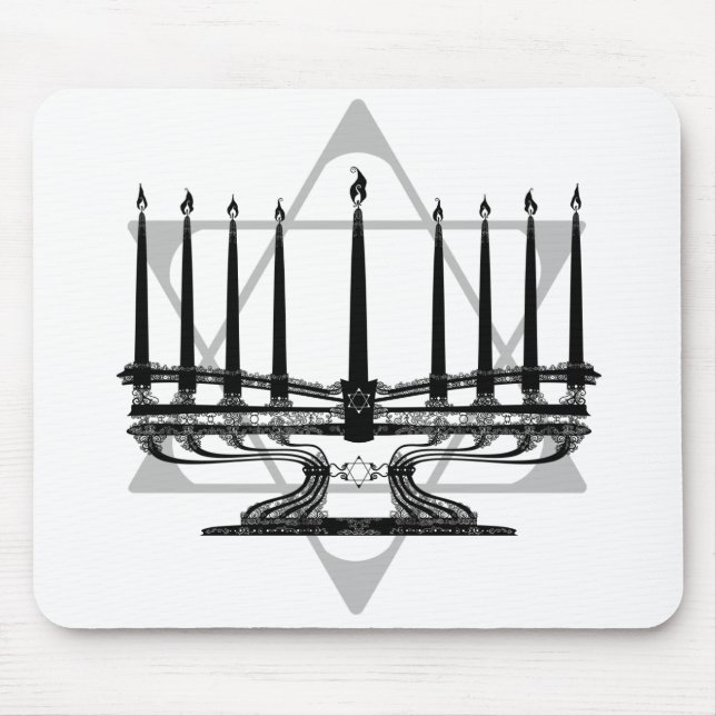 Menorah and Star Mouse Pad (Front)