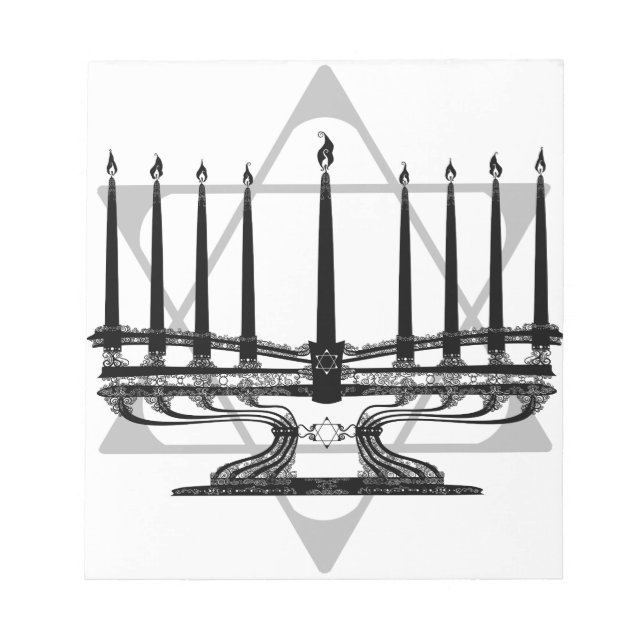 Menorah and Star Notepad (Front)