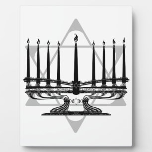 Menorah and Star Plaque