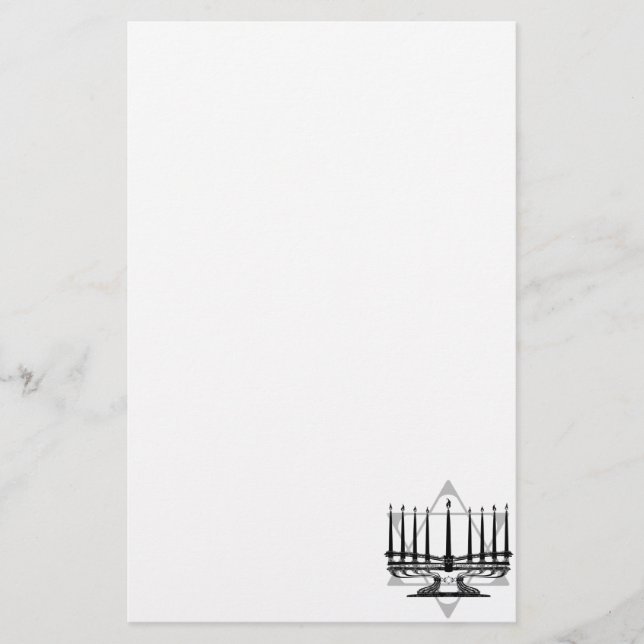 Menorah and Star Stationery (Front)