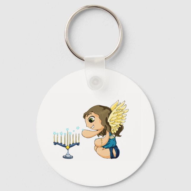 Menorah Angel Key Ring (Front)
