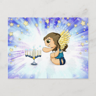 Menorah Angel Postcard