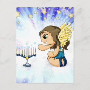Menorah Angel Postcard
