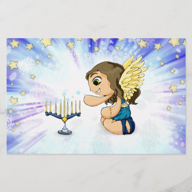 Menorah Angel Stationery (Front)