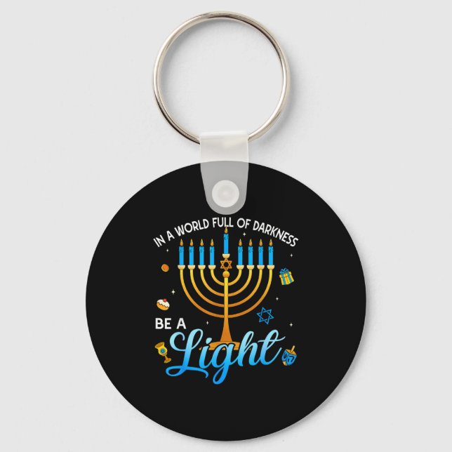 Menorah Be A Light Happy Hanukkah Shirts For Men W Key Ring (Front)