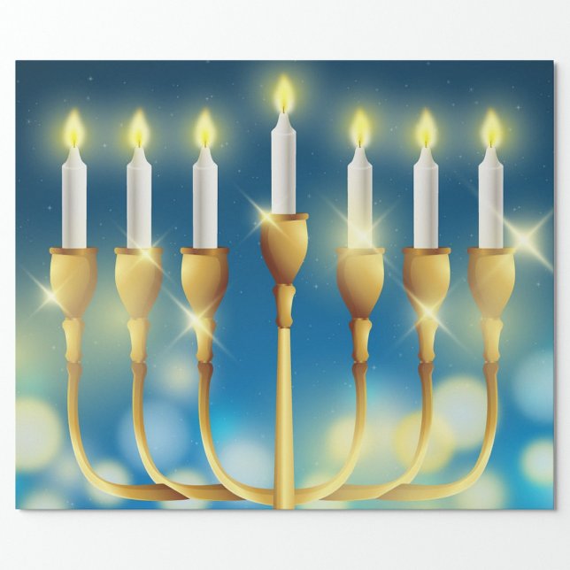 Menorah Candlesticks  Wrapping Paper (Holiday Candlesticks Wrapping Paper!)