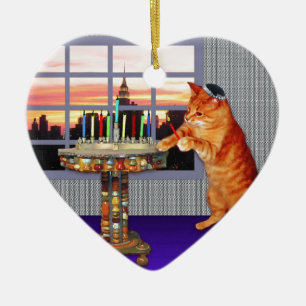 menorah cat.jpg ceramic ornament