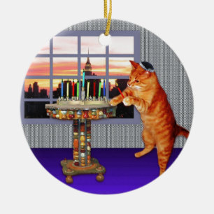 menorah cat.jpg ceramic ornament