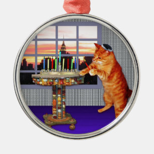 menorah cat.jpg metal tree decoration