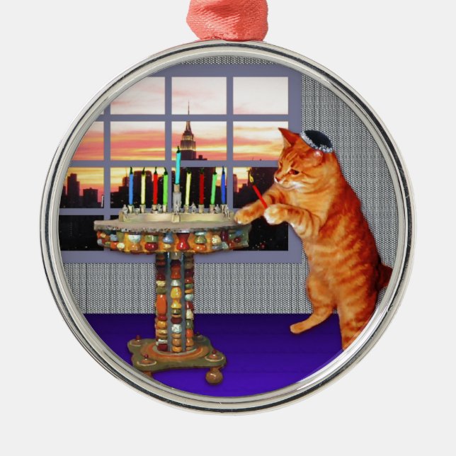 menorah cat.jpg metal tree decoration (Front)