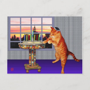 Menorah Cat Postcard