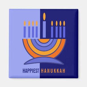 Menorah design Hanukkah Gift Magnets