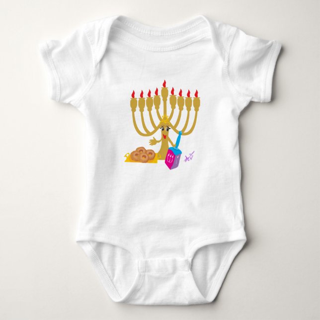 Menorah & Dreidel Infant Creeper (Front)