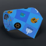 Menorah dreidels star tie<br><div class="desc">Celebrate eight days and eight nights of the Festival of Lights with Hanukkah cards and gifts. The festival of lights is here. Light the menorah, play with the dreidel and feast on latkes and sufganiyots. Celebrate the spirit of Hanukkah with friends, family and loved ones by wishing them Happy Hanukkah....</div>