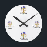 Menorah Feast Days Wall Clock<br><div class="desc">Rightside has done it again with this one of a kind beautiful Menorah Feast Days Wall clock! Keep the conversation going while keeping time with family and friends as they admire your beautiful Menorah Feast days Wall Clock,  made from the rightside!</div>