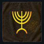 Menorah Flame Bandana<br><div class="desc">A digital rendering of the Jewish seven-branched menorah (Hebrew: מְנוֹרָה‎). The seven-branched menorah, used in the portable sanctuary set up by Moses in the wilderness and later in the Temple in Jerusalem, has been a symbol of Judaism since ancient times and is the emblem on the coat of arms of...</div>