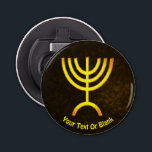 Menorah Flame Bottle Opener<br><div class="desc">A brown and gold digital rendering of the Jewish seven-branched menorah (Hebrew: מְנוֹרָה‎). Add our own text. The seven-branched menorah, used in the portable sanctuary set up by Moses in the wilderness and later in the Temple in Jerusalem, has been a symbol of Judaism since ancient times and is the...</div>