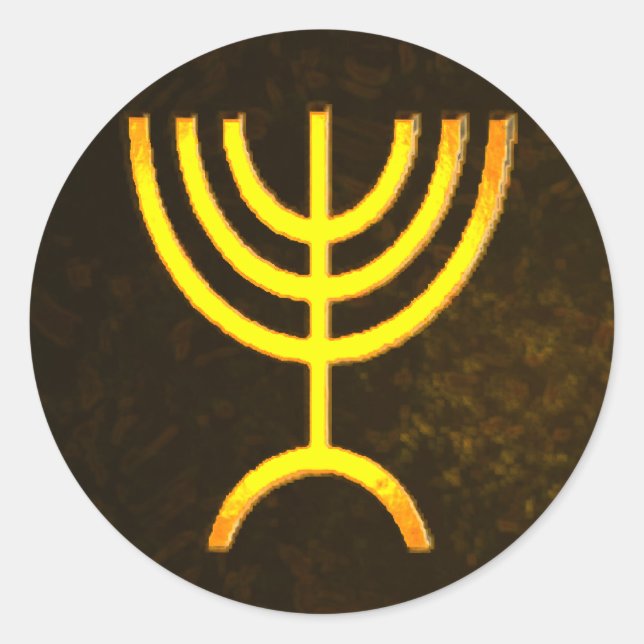 Menorah Flame Classic Round Sticker (Front)