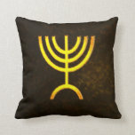 Menorah Flame Cushion<br><div class="desc">A digital rendering of the Jewish seven-branched menorah (Hebrew: מְנוֹרָה‎). The seven-branched menorah, used in the portable sanctuary set up by Moses in the wilderness and later in the Temple in Jerusalem, has been a symbol of Judaism since ancient times and is the emblem on the coat of arms of...</div>