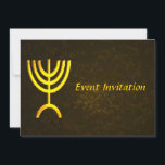 Menorah Flame Invitation<br><div class="desc">This invitation can be used for most any occasion; a Purim party, Passover seder, or a Bar or Bat Mitzvah. A digital rendering of the Jewish seven-branched menorah (Hebrew: מְנוֹרָה‎). The seven-branched menorah, used in the portable sanctuary set up by Moses in the wilderness and later in the Temple in...</div>