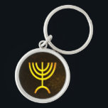 Menorah Flame Key Ring<br><div class="desc">A digital rendering of the Jewish seven-branched menorah (Hebrew: מְנוֹרָה). The seven-branched menorah, used in the portable sanctuary set up by Moses in the wilderness and later in the Temple in Jerusalem, has been a symbol of Judaism since ancient times and is the emblem on the coat of arms of...</div>