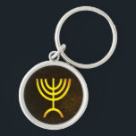 Menorah Flame Key Ring<br><div class="desc">A digital rendering of the Jewish seven-branched menorah (Hebrew: מְנוֹרָה‎). The seven-branched menorah, used in the portable sanctuary set up by Moses in the wilderness and later in the Temple in Jerusalem, has been a symbol of Judaism since ancient times and is the emblem on the coat of arms of...</div>