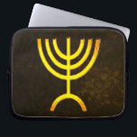 Menorah Flame Laptop Sleeve<br><div class="desc">A digital rendering of the Jewish seven-branched menorah (Hebrew: מְנוֹרָה‎). The seven-branched menorah, used in the portable sanctuary set up by Moses in the wilderness and later in the Temple in Jerusalem, has been a symbol of Judaism since ancient times and is the emblem on the coat of arms of...</div>