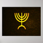 Menorah Flame Poster<br><div class="desc">A digital rendering of the Jewish seven-branched menorah (Hebrew: מְנוֹרָה‎). The seven-branched menorah, used in the portable sanctuary set up by Moses in the wilderness and later in the Temple in Jerusalem, has been a symbol of Judaism since ancient times and is the emblem on the coat of arms of...</div>