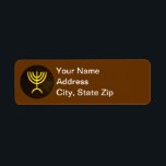 Menorah Flame Return Address Label<br><div class="desc">A digital rendering of the Jewish seven-branched menorah (Hebrew: מְנוֹרָה‎). The seven-branched menorah, used in the portable sanctuary set up by Moses in the wilderness and later in the Temple in Jerusalem, has been a symbol of Judaism since ancient times and is the emblem on the coat of arms of...</div>