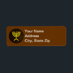 Menorah Flame Return Address Label<br><div class="desc">A digital rendering of the Jewish seven-branched menorah (Hebrew: מְנוֹרָה‎). The seven-branched menorah, used in the portable sanctuary set up by Moses in the wilderness and later in the Temple in Jerusalem, has been a symbol of Judaism since ancient times and is the emblem on the coat of arms of...</div>