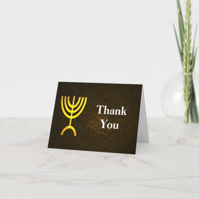 Menorah Flame Thank You Card (Front)