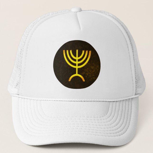 Menorah Flame Trucker Hat (Front)