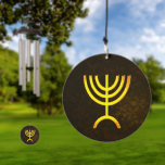 Menorah Flame Wind Chime<br><div class="desc">A brown and gold digital rendering of the Jewish seven-branched menorah (Hebrew: מְנוֹרָה). The seven-branched menorah, used in the portable sanctuary set up by Moses in the wilderness and later in the Temple in Jerusalem, has been a symbol of Judaism since ancient times and is the emblem on the coat...</div>