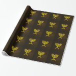 Menorah Flame Wrapping Paper<br><div class="desc">A digital rendering of the Jewish seven-branched menorah (Hebrew: מְנוֹרָה‎). The seven-branched menorah, used in the portable sanctuary set up by Moses in the wilderness and later in the Temple in Jerusalem, has been a symbol of Judaism since ancient times and is the emblem on the coat of arms of...</div>