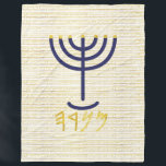 Menorah Fleece Blanket<br><div class="desc">Menorah with Paleo Hebrew lettering.The background reads (in Paleo Hebrew 'YHUH Shalom Alaykim / YHUH's Peace be upon you). Personalise by adding your own name. To make this your own design 'Click to Customise Further" … or 'Transfer this design' to print the same design onto a different product. Where does...</div>