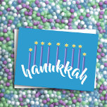 Menorah Hanukkah Candles Star of David Blue Holiday Card<br><div class="desc">Holiday themed items designed by Umua. Printed and shipped by Zazzle or their affiliates.</div>