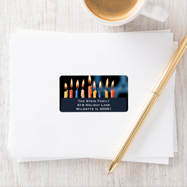 Menorah Hanukkah Label (Insitu)