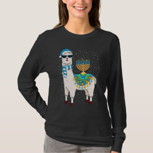 Menorah Hanukkah Llama Cute Alpaca Chanukah 1 T-Shirt
