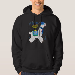 Menorah Hanukkah Llama Cute Alpaca Chanukah Christ Hoodie