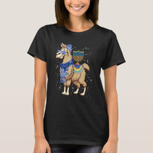Menorah Hanukkah Llama Cute Alpaca Chanukah Christ T-Shirt